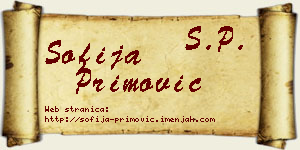 Sofija Primović vizit kartica